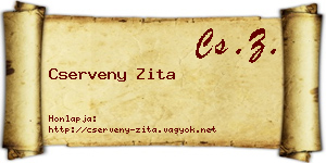 Cserveny Zita névjegykártya